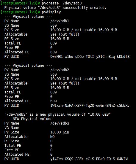 LVM的简单应用-新建-拓展-缩减-移除-迁移