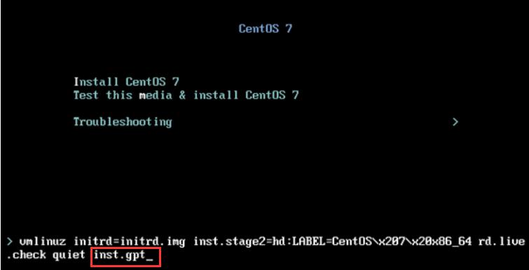 CentOS7安装过程中,磁盘大于2T的报错处理