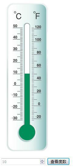 jquery温度计,支持摄氏度华氏度同时展示